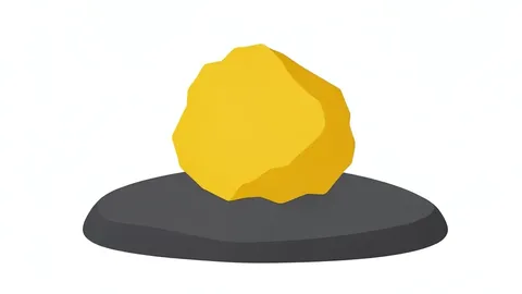 A rough, unrefined nugget of gold resting on a dark stone surface