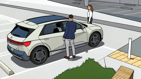 A sleek electric vehicle plugged into a modern charging station under a clear sky.