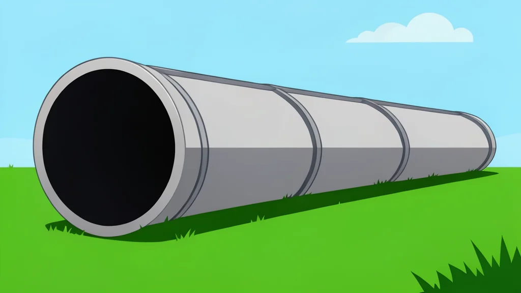 A large-diameter steel pipeline running through a grassy field.