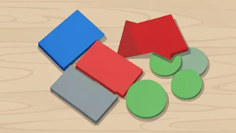 A flat vector illustration of physical video game cartridges and discs scattered on a wooden surface.