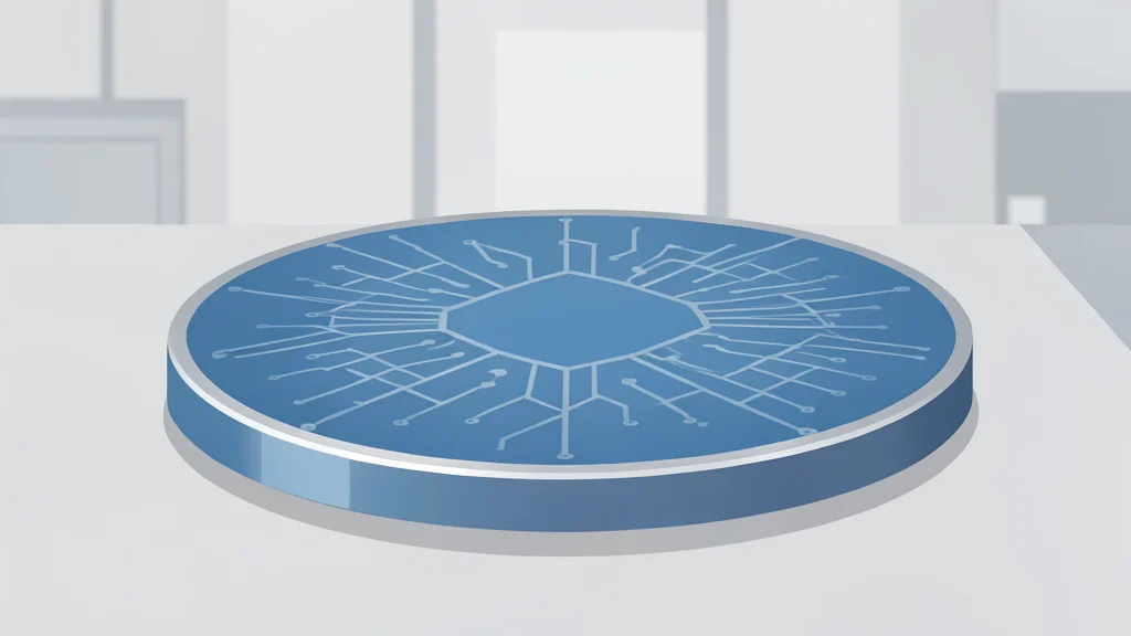 A silicon wafer resting on a cleanroom surface