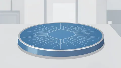 A silicon wafer resting on a cleanroom surface