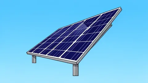 A vast field of solar photovoltaic panels stretching toward the horizon under a clear blue sky.