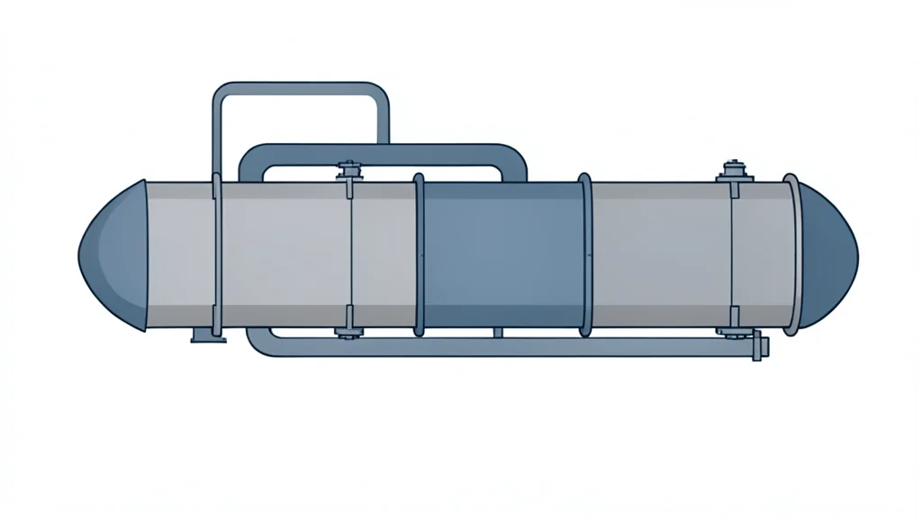 An industrial burner assembly with metal heat shields and piping
