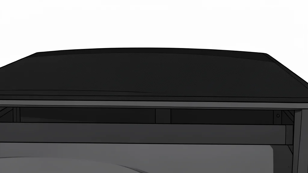 A black fabric truck bed cover stretched over the rear of a pickup truck