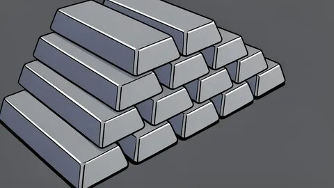 A pile of shiny silver bars and ingots
