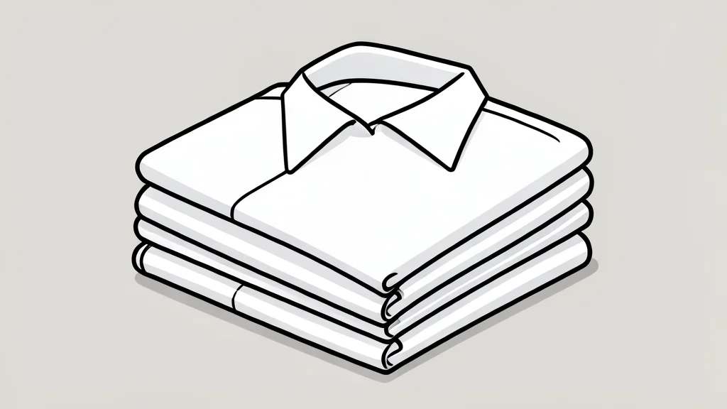A neat stack of folded white work uniforms