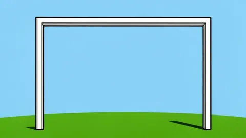 A green football field with white yard lines and goalposts at the end zone