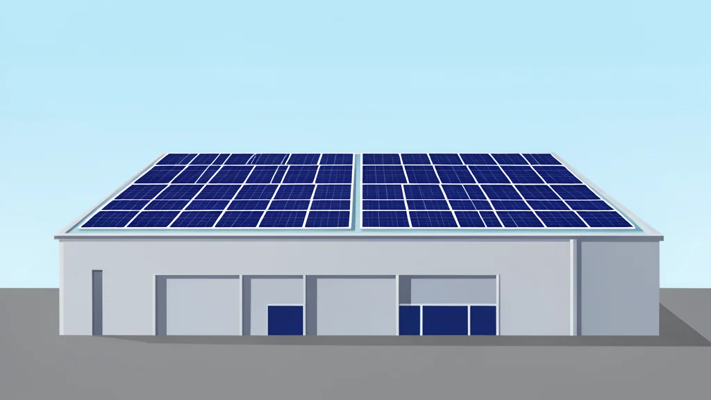 A large industrial factory building with solar panels installed on its roof