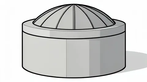 A large, cylindrical concrete containment structure with a domed roof, typical of a nuclear power plant or enrichment facility.