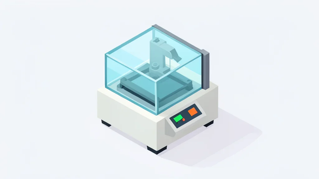 A flat vector illustration of a desktop laser cutter machine with a glass lid and a simple control panel.