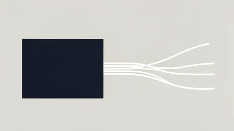 A bundle of thin, white optical fibers extending from a dark housing unit