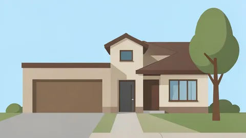 A modern single-family house with a garage and front yard