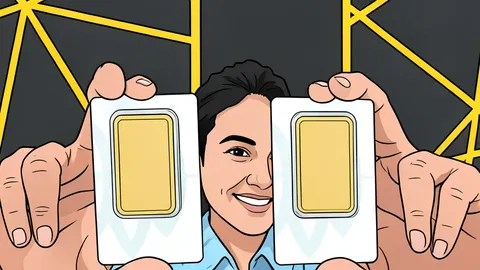 A stack of polished, rectangular gold bars on a dark surface