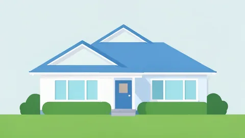 A flat vector illustration of a row of suburban houses with pitched roofs and front yards.