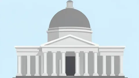 A classical central bank building facade featuring a large dome and columns.