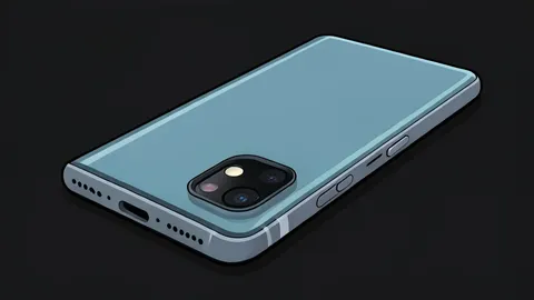 A smartphone lying on a desk with a translucent, glass-like interface visible on the screen