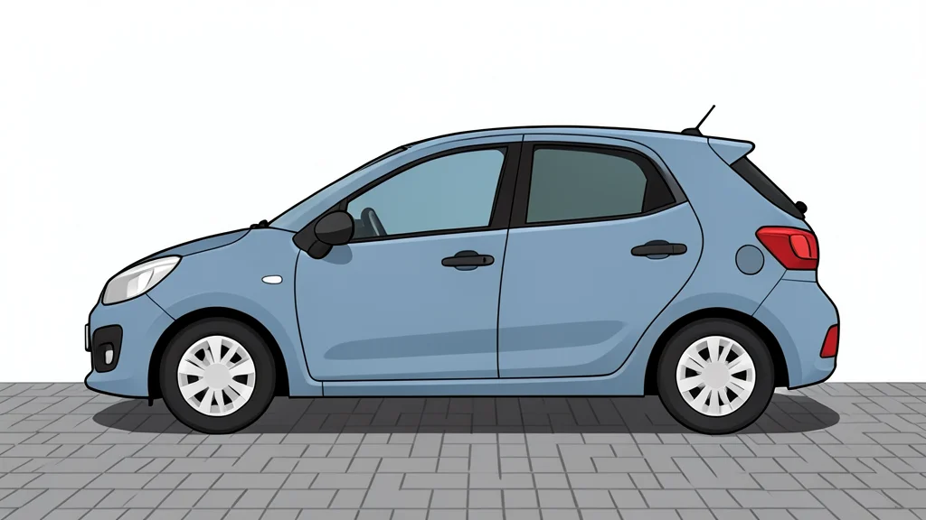 A small white electric hatchback car parked on a paved surface