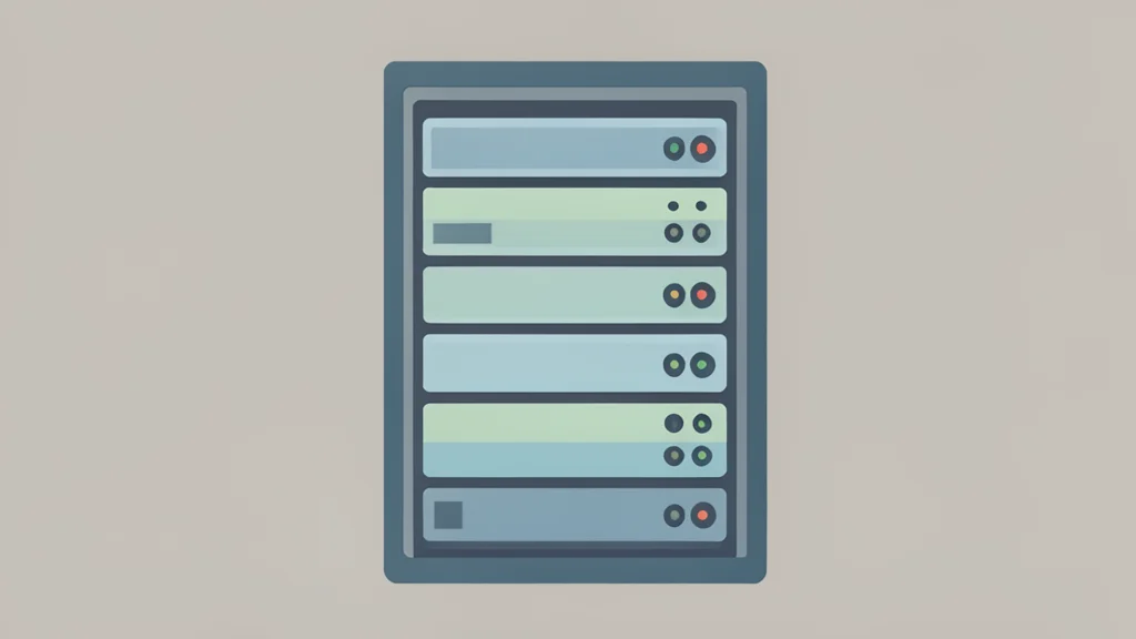 A server rack in a data center