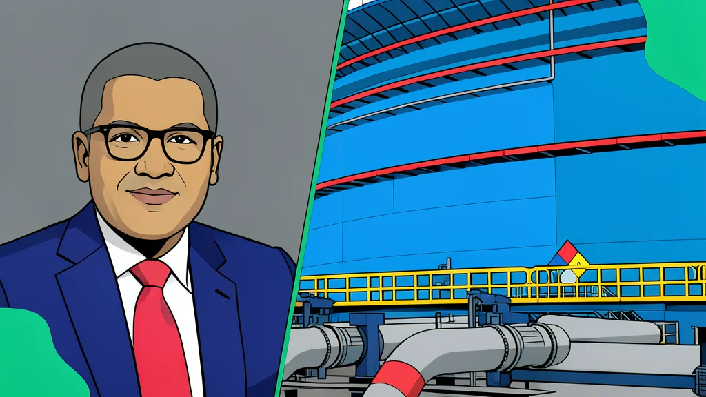 A large industrial refinery complex with tall distillation towers and interconnected piping.
