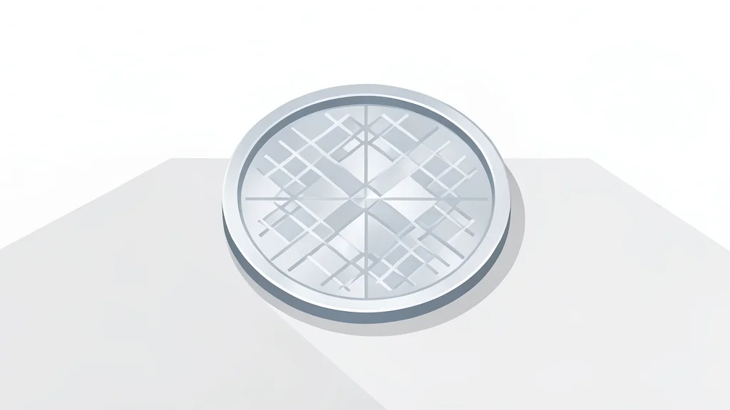 A flat-vector illustration of a silicon wafer resting on a clean, sterile laboratory surface.