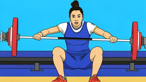 A weightlifting platform with a barbell loaded with heavy discs