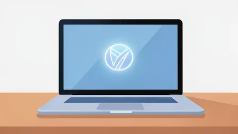 A sleek aluminum laptop with a glowing dock icon on the screen