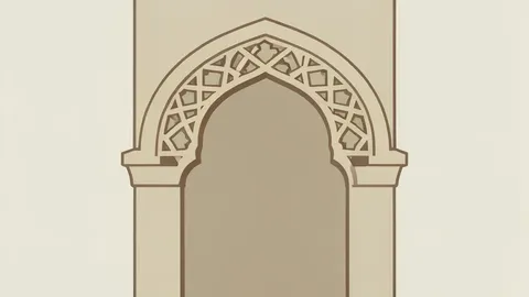 A traditional Islamic geometric pattern etched into a stone archway