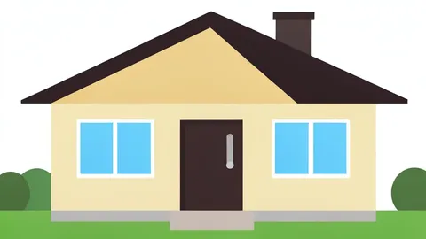 A flat vector illustration of a single-family house with a front door and windows.