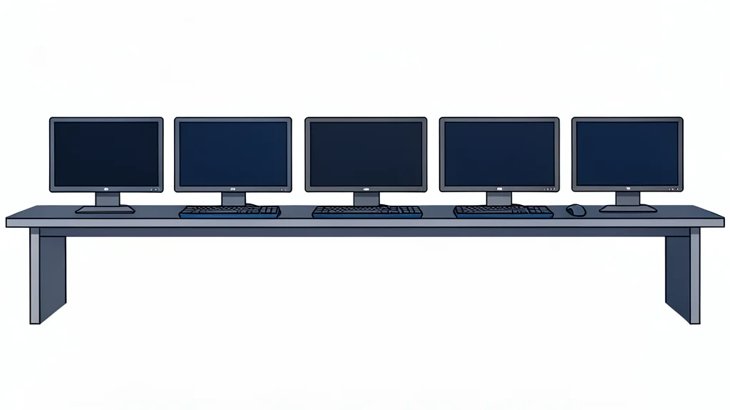 A row of high-performance gaming computers with mechanical keyboards and mice on a desk