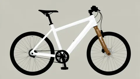 A white electric mountain bike frame with bronze accents and a black handlebar