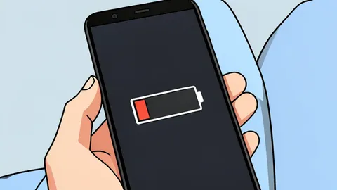 A flat vector illustration of a disassembled smartphone chassis showing the internal battery and circuit board.