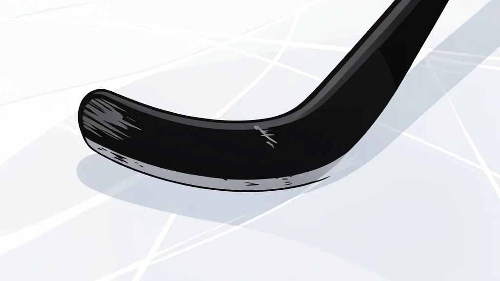 A white ice hockey puck resting on a smooth, blue-tinged ice surface with faint skate marks.
