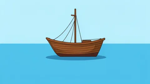 A small wooden fishing boat floating on calm blue ocean water