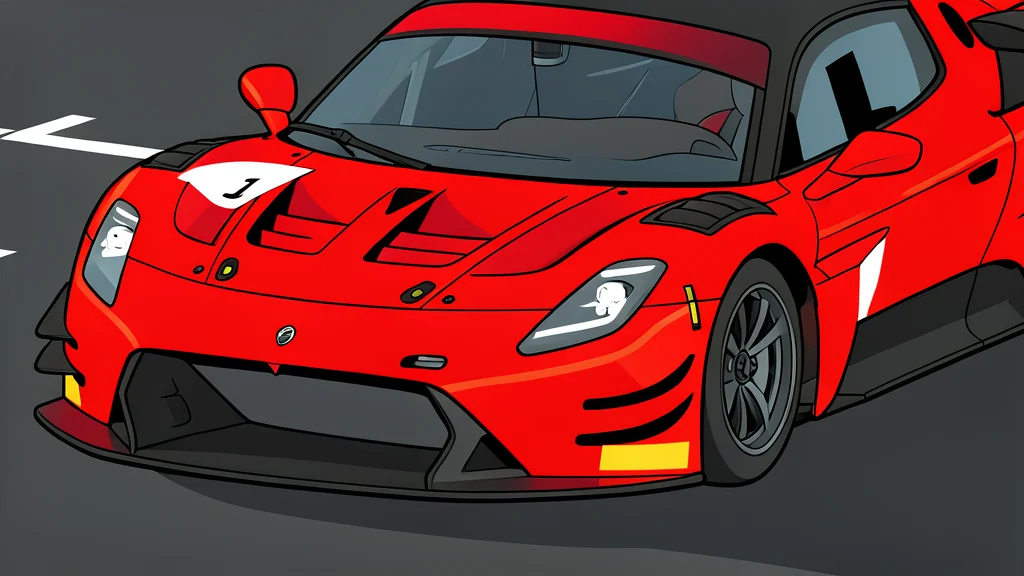 A red Maserati GT2 with a large rear wing parked on a racetrack.
