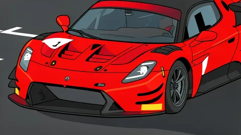 A red Maserati GT2 with a large rear wing parked on a racetrack.