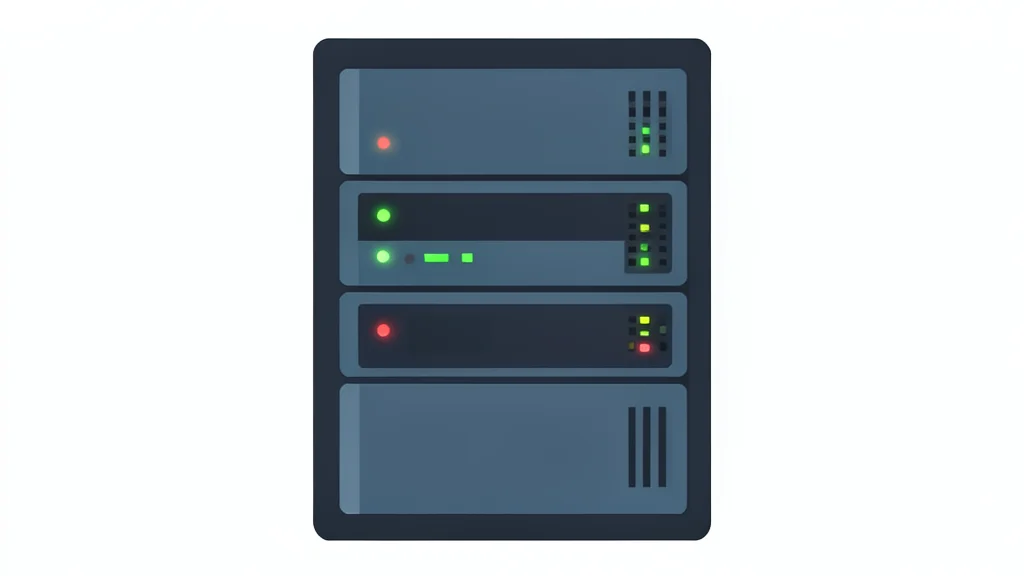 A server rack with blinking status lights in a data center