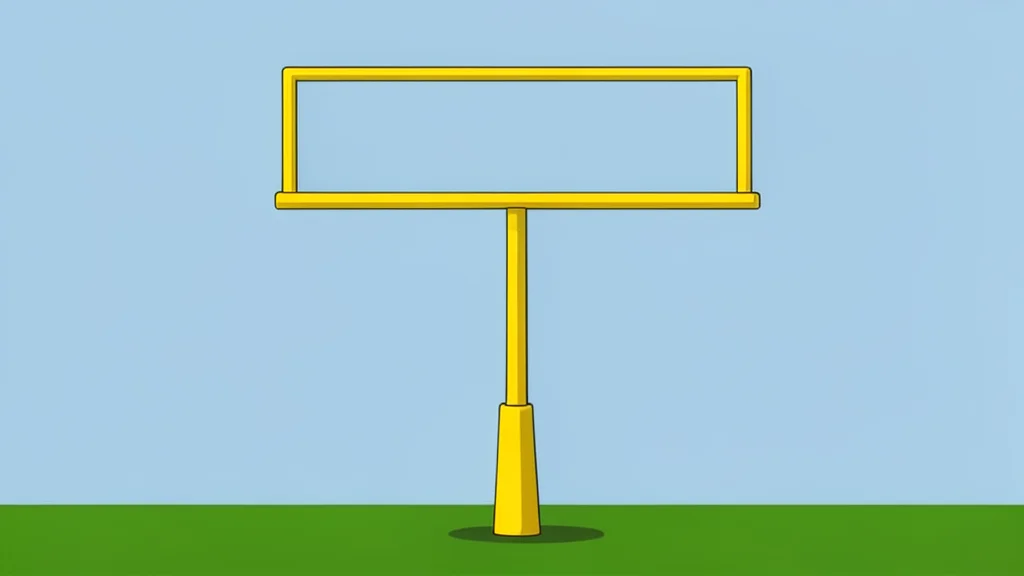A grassy football field with white yard lines and goalposts at the end zone