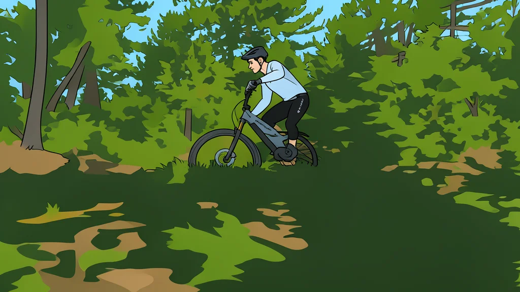 A flat vector illustration of a carbon fiber mountain bike frame with a large rear swingarm and suspension links.