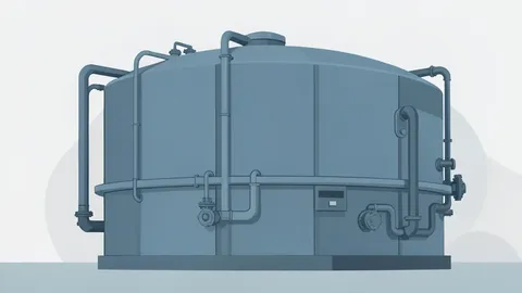 A large industrial fuel storage tank with pipes and valves