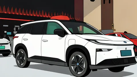 A modern electric vehicle charging station with a cable plugged into the port of a car