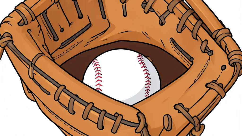A flat-vector illustration of a baseball diamond with white chalk lines and a dirt infield.