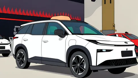 A flat vector illustration of a modern electric vehicle charging station with a cable plugged into a car port.