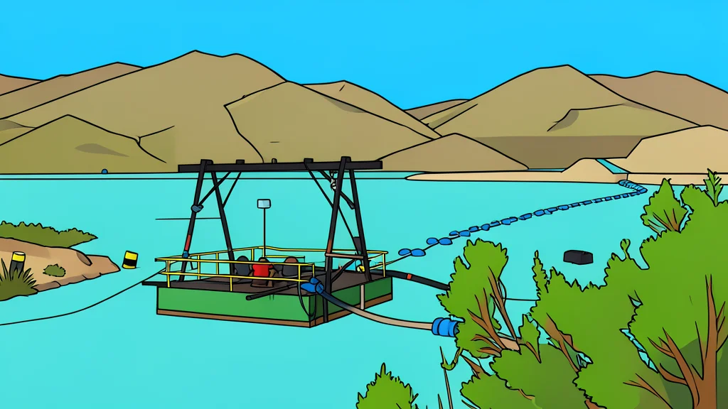 A silver mining facility with processing equipment in a mountainous landscape