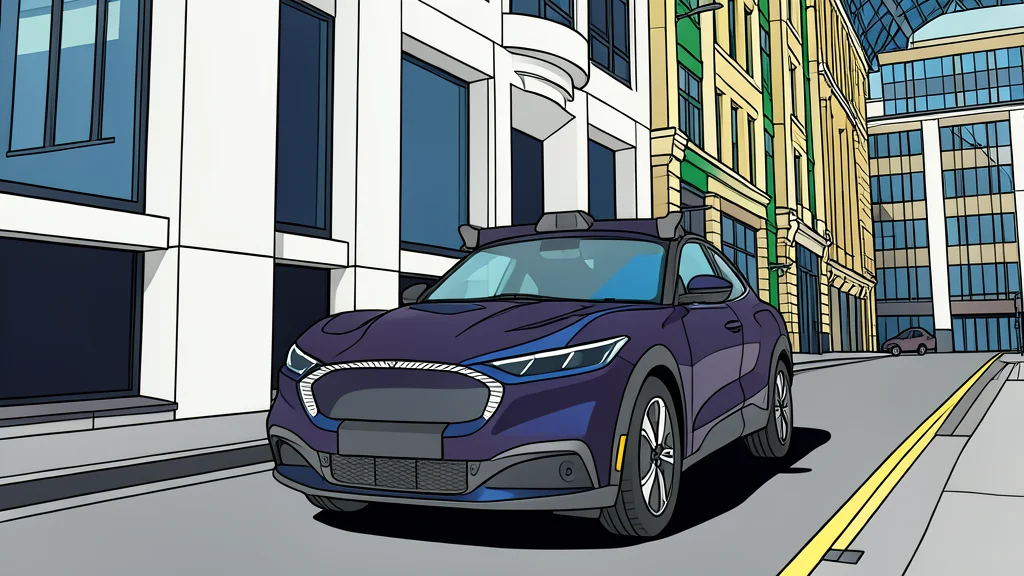 A sleek, modern electric vehicle driving on a multi-lane highway with a clear view of the road ahead