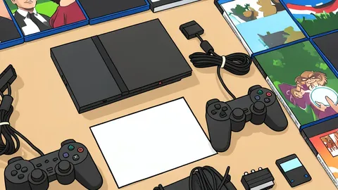 A collection of vintage handheld and home video game consoles arranged on a wooden table