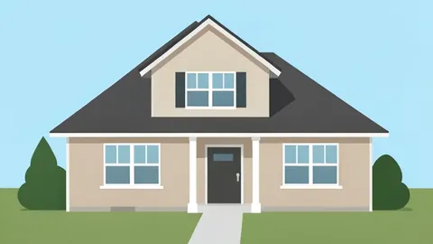 A row of modern suburban houses with pitched roofs and front yards.