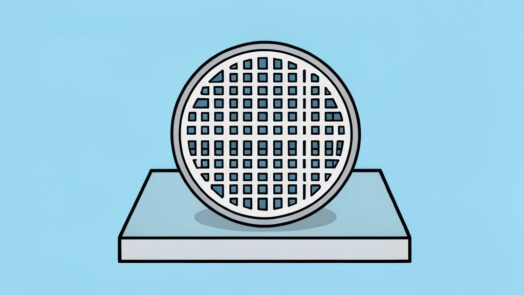 A silicon wafer resting on a cleanroom tray