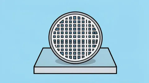 A silicon wafer resting on a cleanroom tray