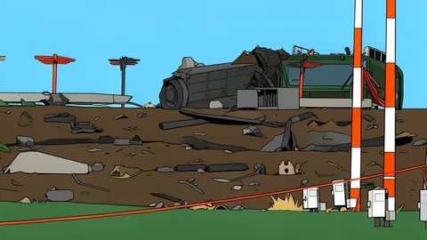 A stylized flat-vector illustration of a military fighter jet on a runway.